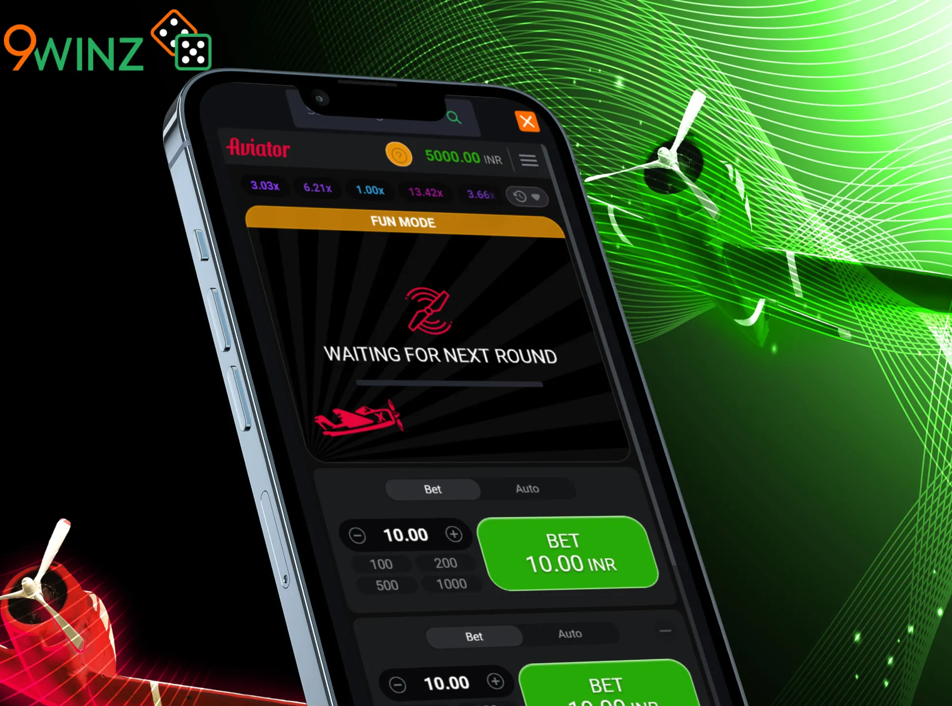 Download the 9winz app on your smartphone to play Aviator whenever you want.