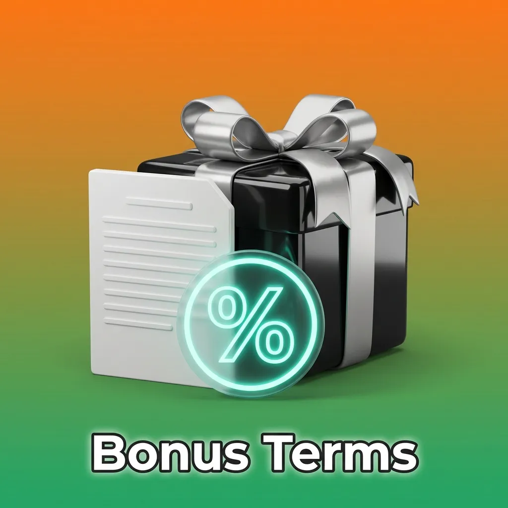 Bonus Terms text highlighting wagering requirements, deposit rules, validity periods, and game restrictions.
