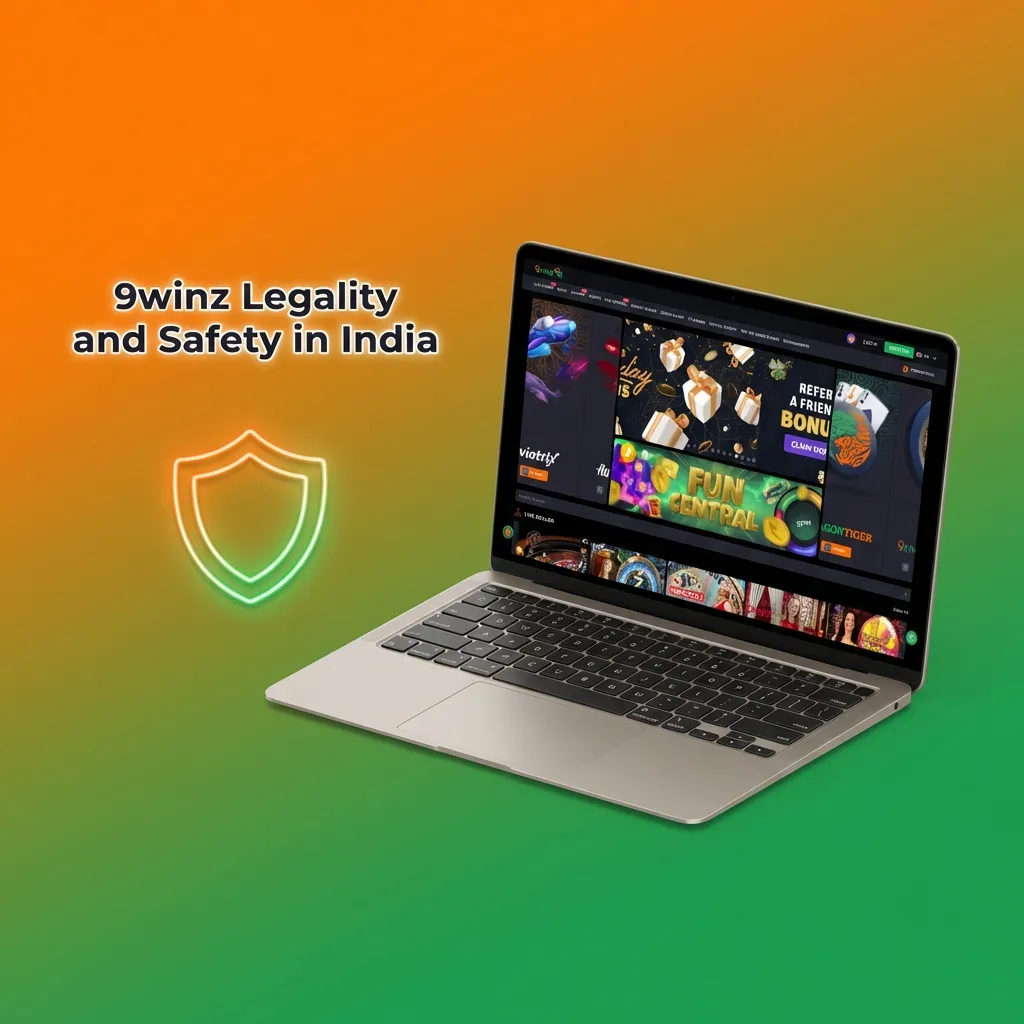 9winz platform displaying Curacao eGaming license ensuring legal, secure online gaming for Indian users with SSL encryption