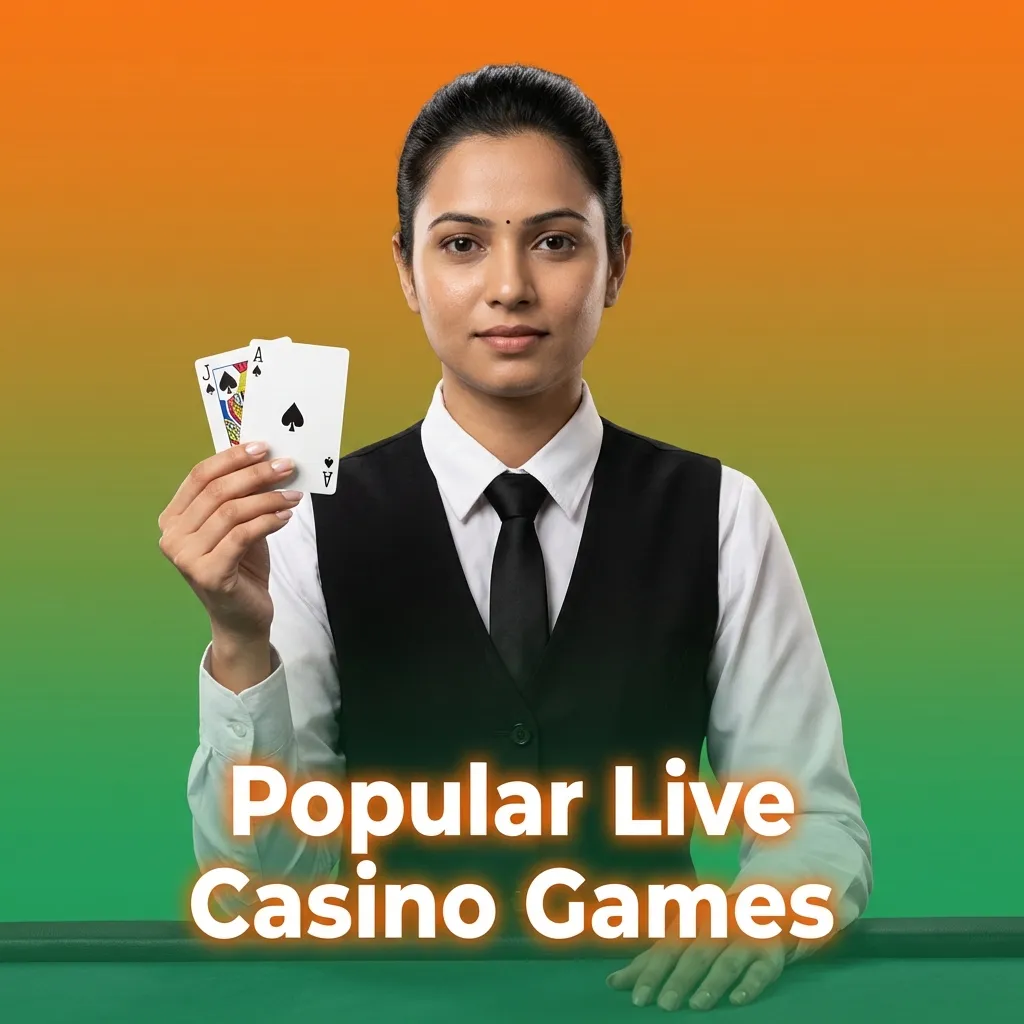 Live dealer casino games including Andar Bahar, Teen Patti, Lightning Roulette, and Blackjack being played in real-time