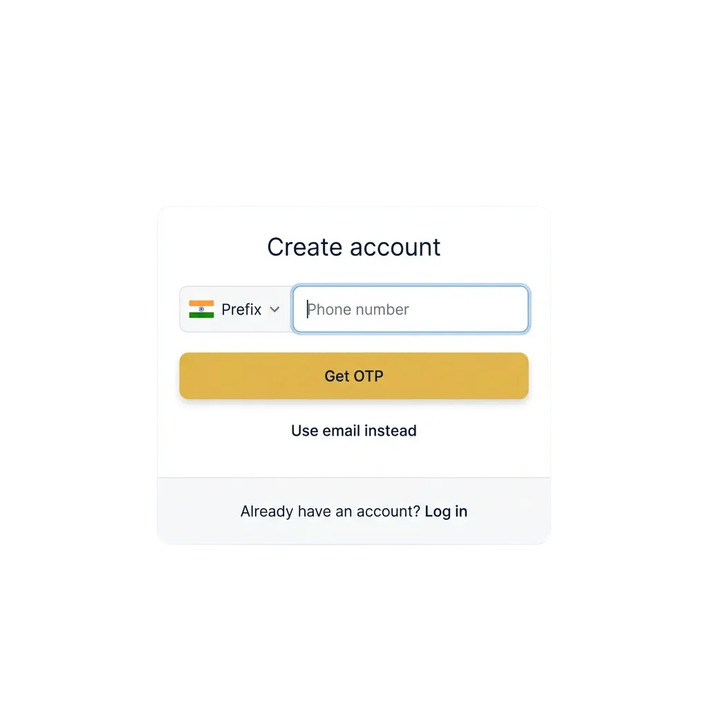 9winz registration page showing login form and account verification steps for Indian sports betting and casino access