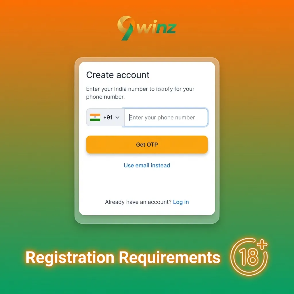 Registration requirements checklist showing age limit, account rules, contact details, and document verification steps.