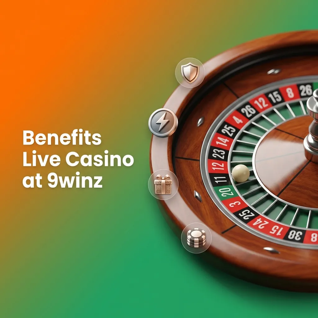 Live casino dealers at gaming tables with HD streaming cameras and interactive chat features at 9winz