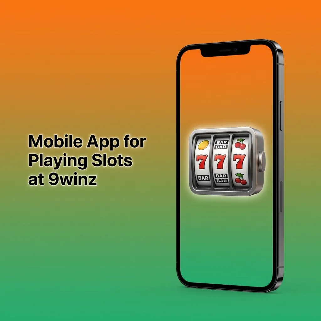 9winz mobile app interface showing slots library with touch-optimized controls and navigation menu on smartphone screen