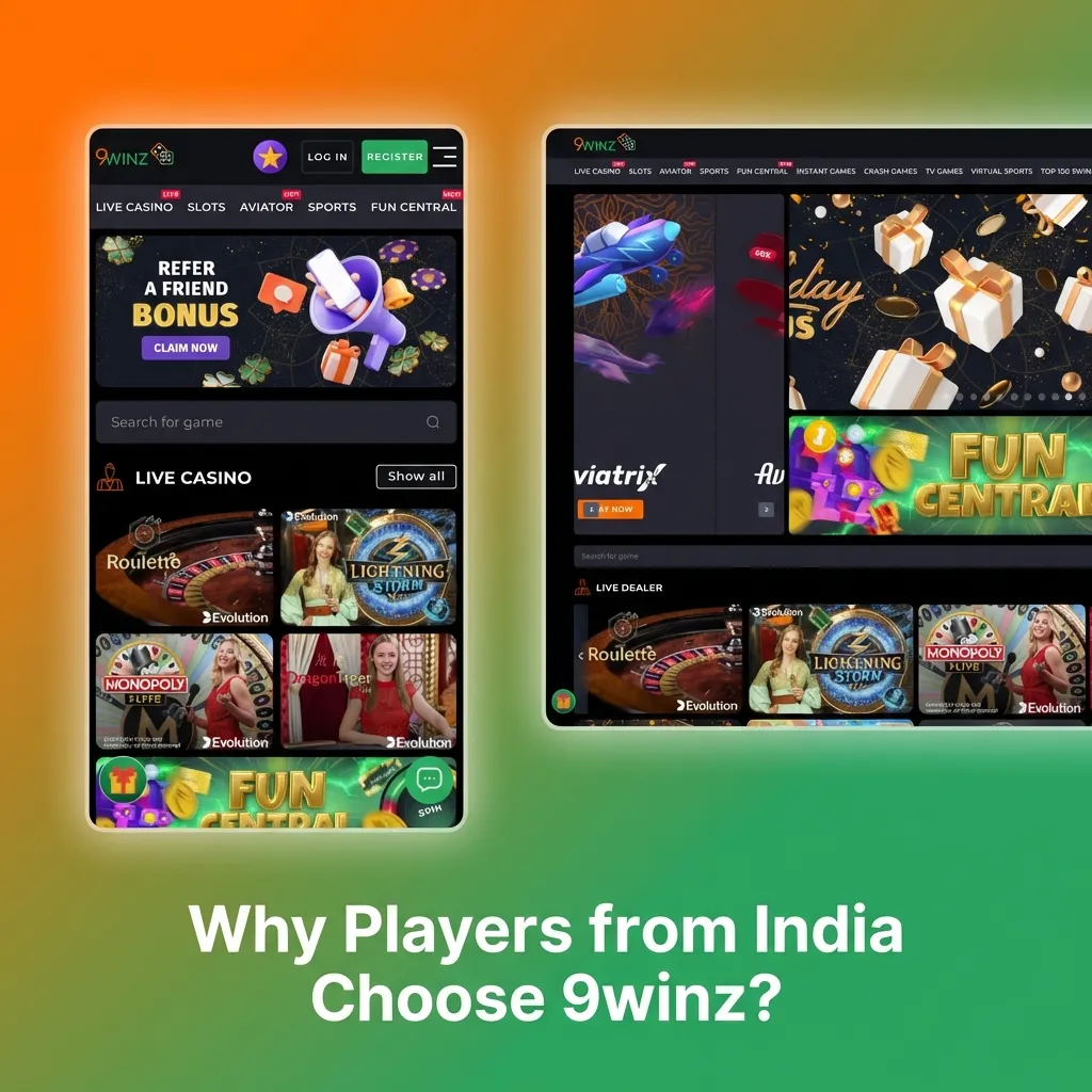 Indian players choosing 9winz casino platform with INR payments, cricket betting, and localized support features