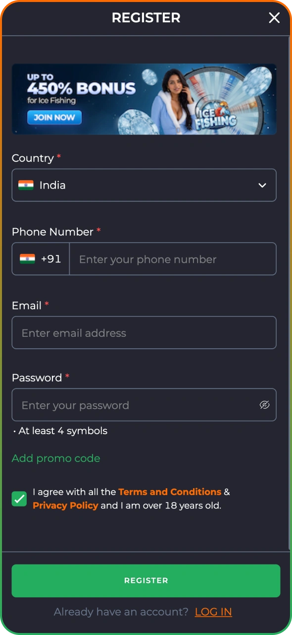 Register to start playing at 9winz platform.
