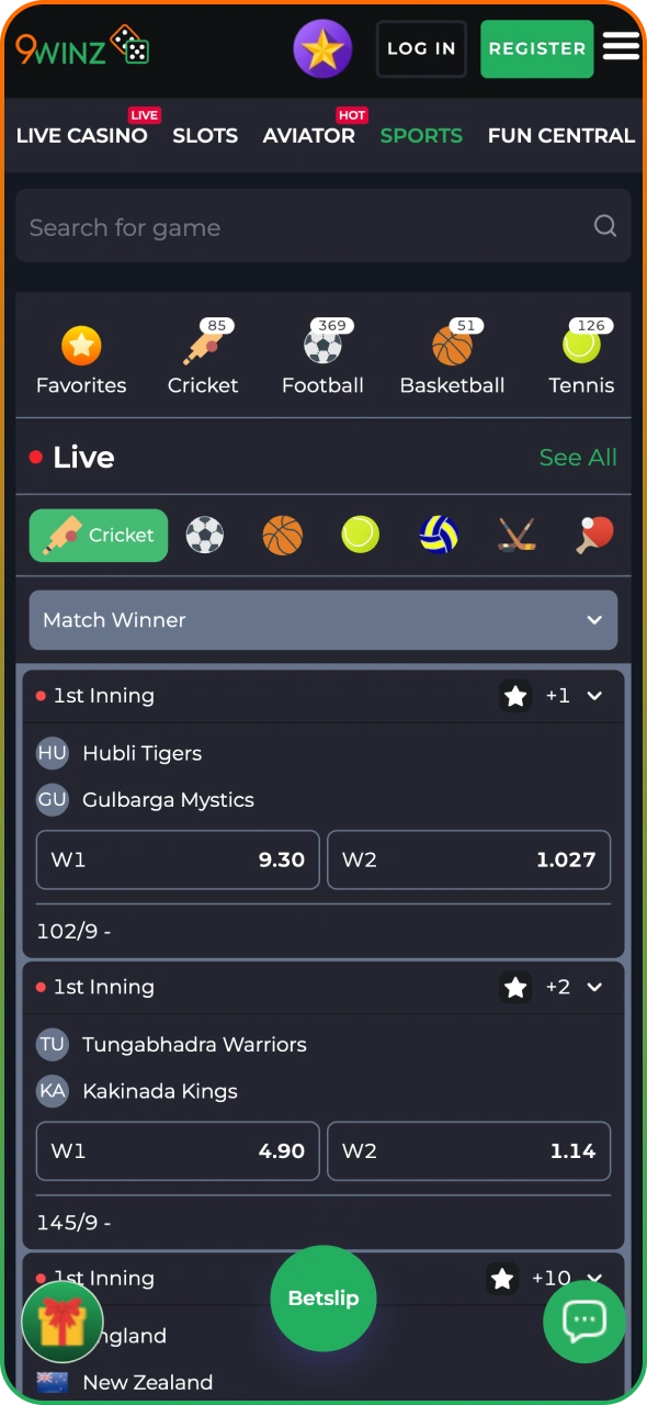 Enjoy sports betting at 9winz platform.