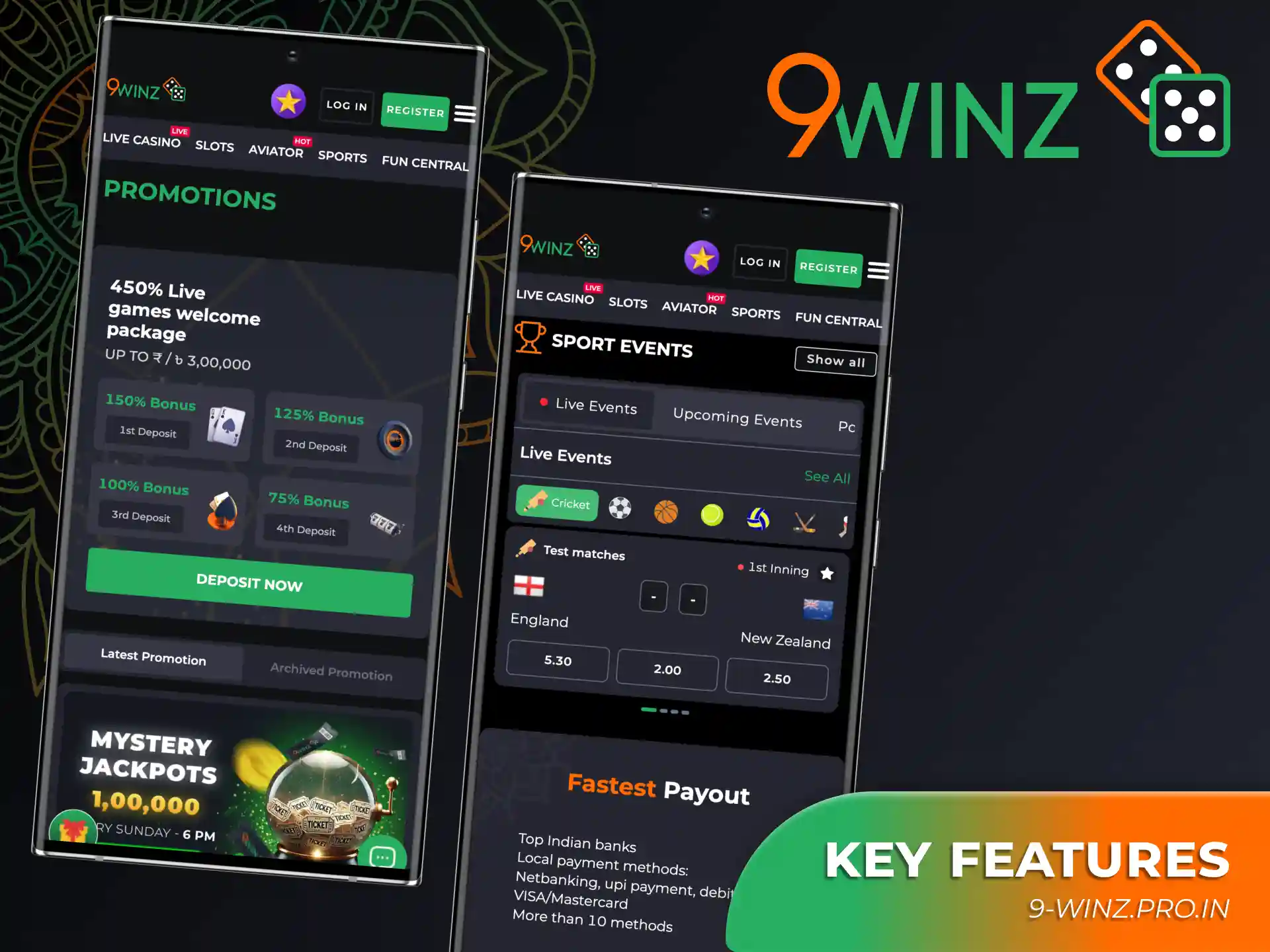 9winz app provides with significant features of casino platfrom.
