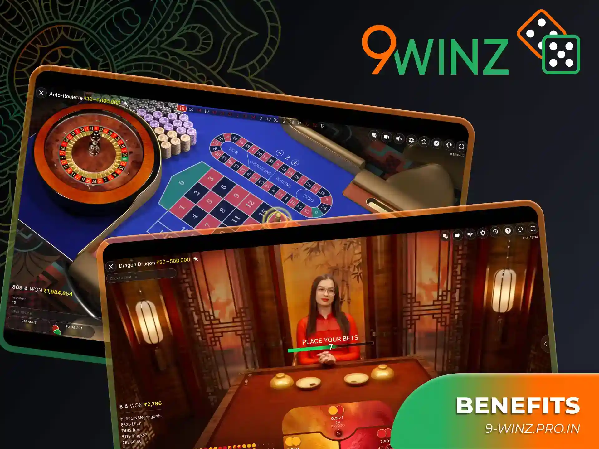 Join 9winz platform to get benefits for playing live casino.
