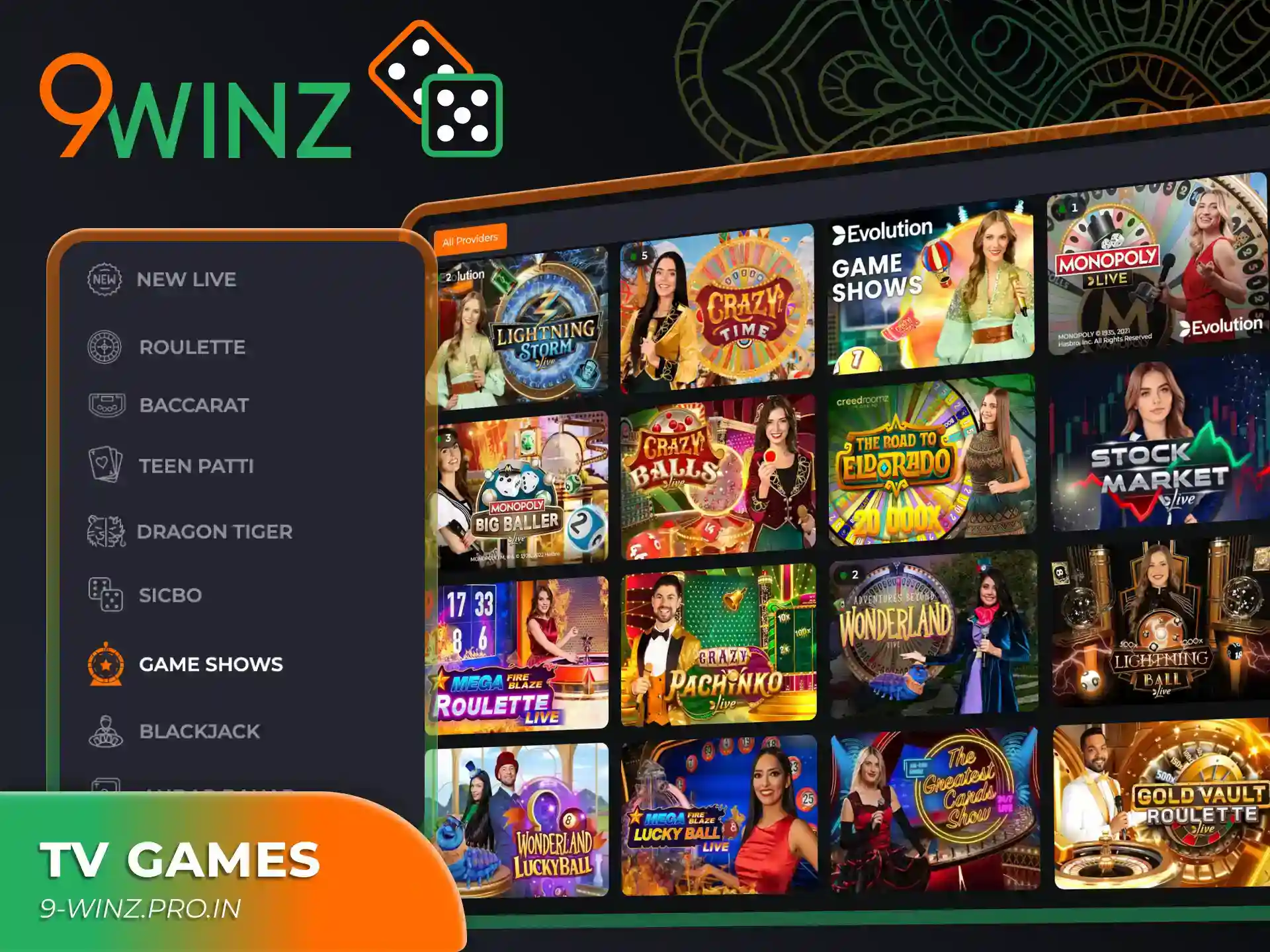 TV Games at 9winz platform provides with the most exiting games.