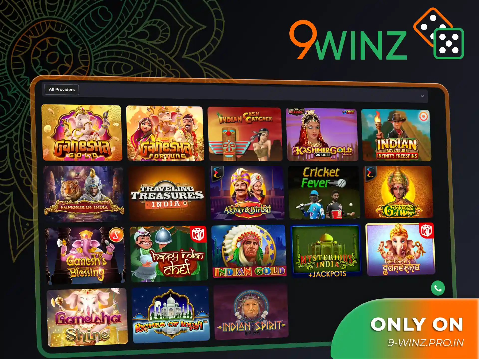 Get an exclusive chance to play slot games only at 9winz.
