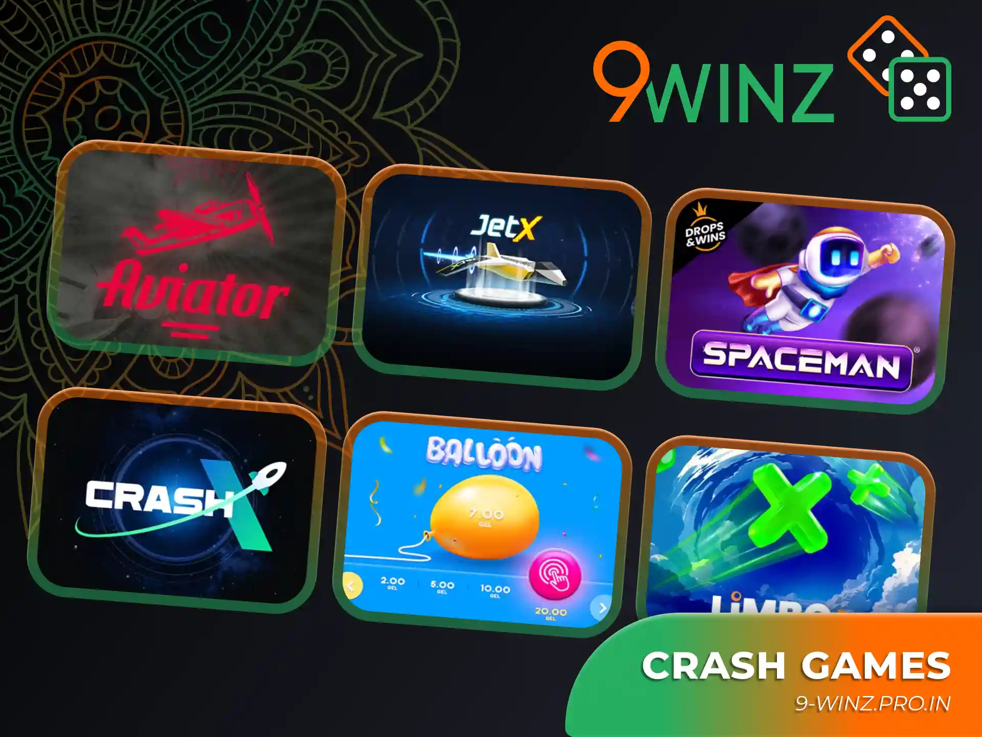 Crash games offers you instant winnings at 9winz platform.