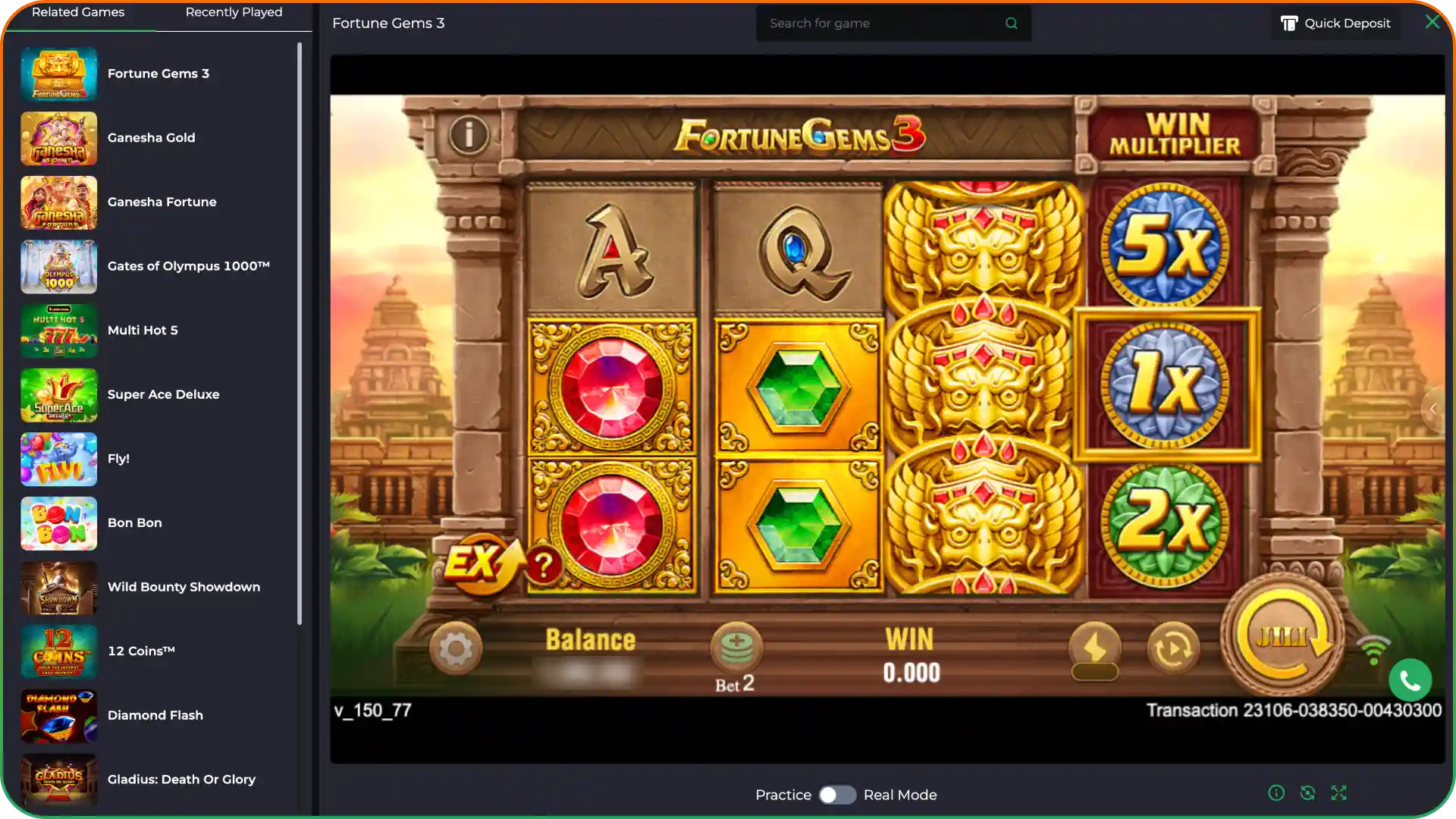 Set the amount of stake and start spinning at 9winz.
