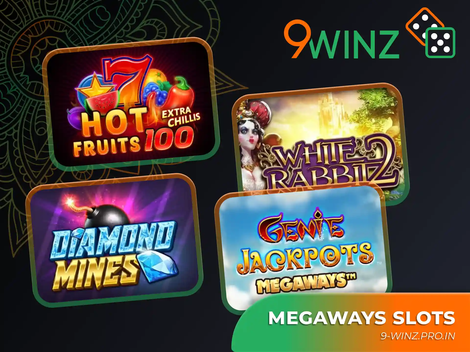 Start playing megaways slots at 9winz casino platform.