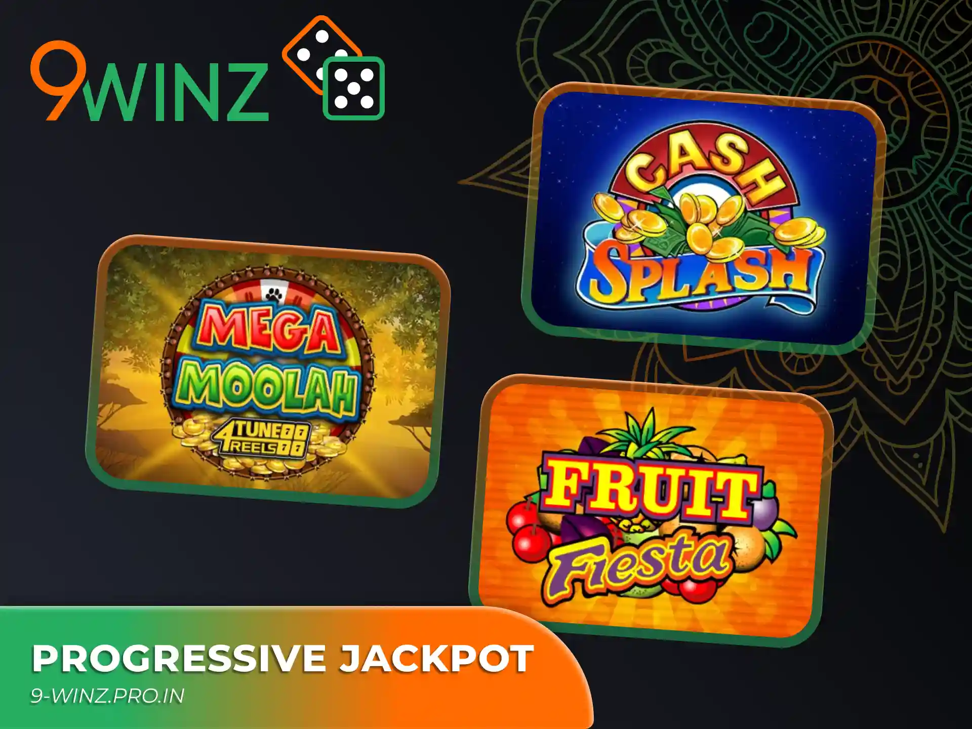 Take your big winnings in progressive jackpot slots at 9winz.