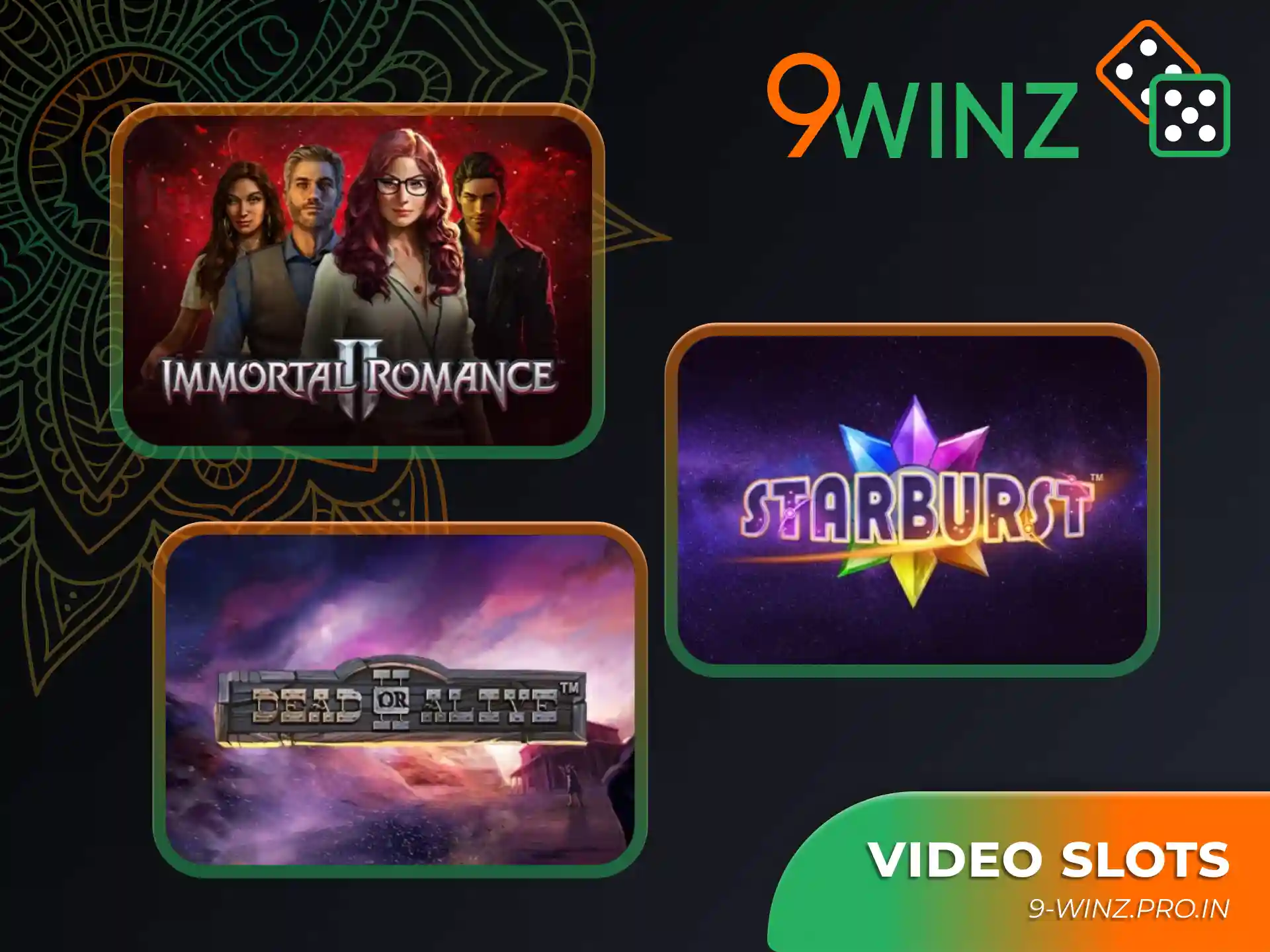 9winz provides with various video clots games.